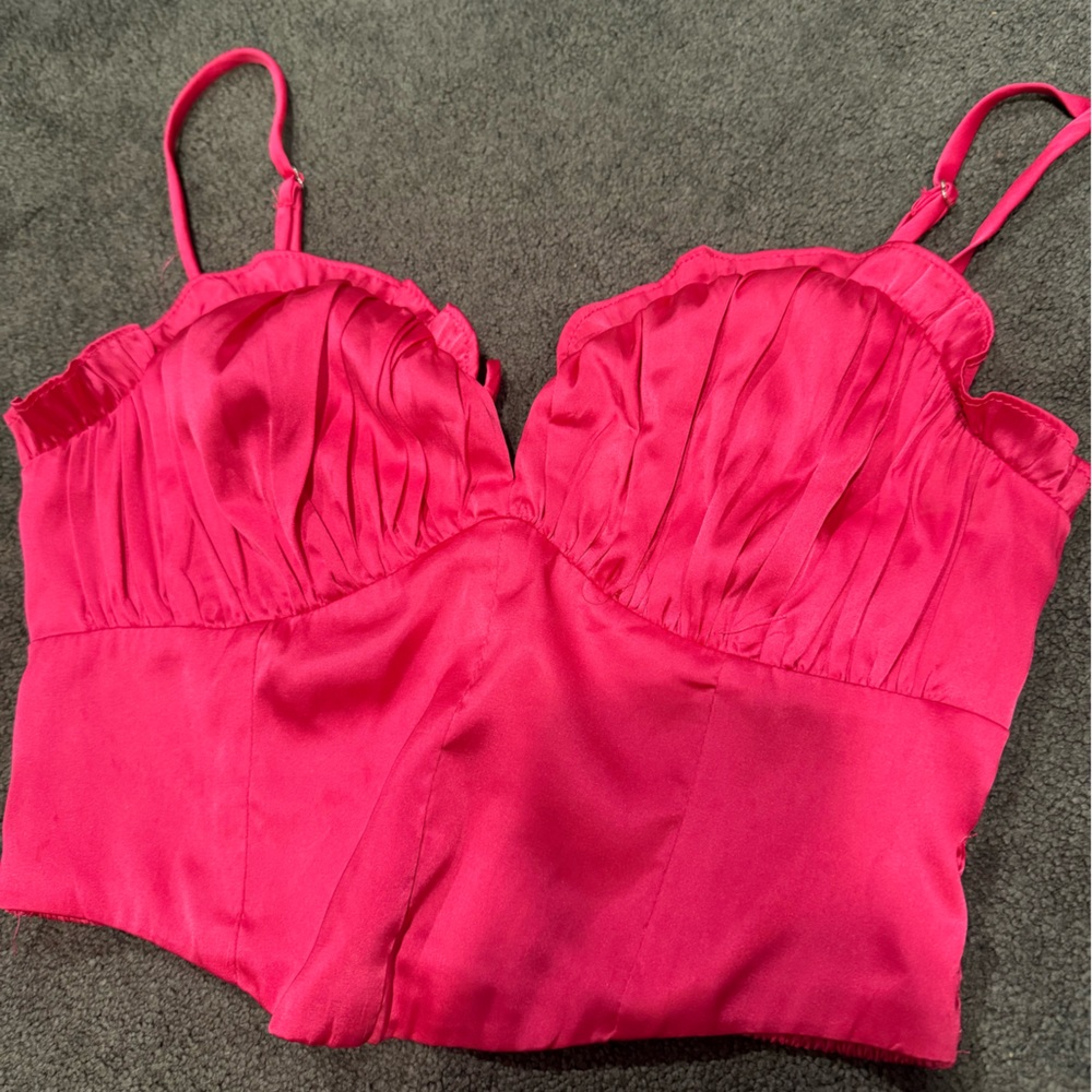 Vibrant Pink Altar’d State Satin Top